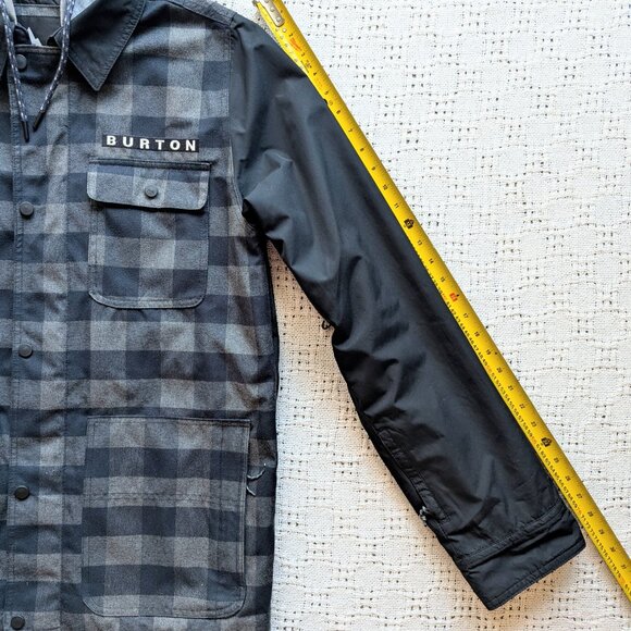 Men’s Burton Dunmore Snowboard Ski Hooded Jacket Black and Gray Plaid Size M - Picture 7 of 8